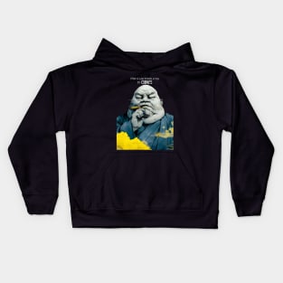 Puff Sumo: Peace of Mind Brought to you by Cigars on a dark (Knocked out) background Kids Hoodie